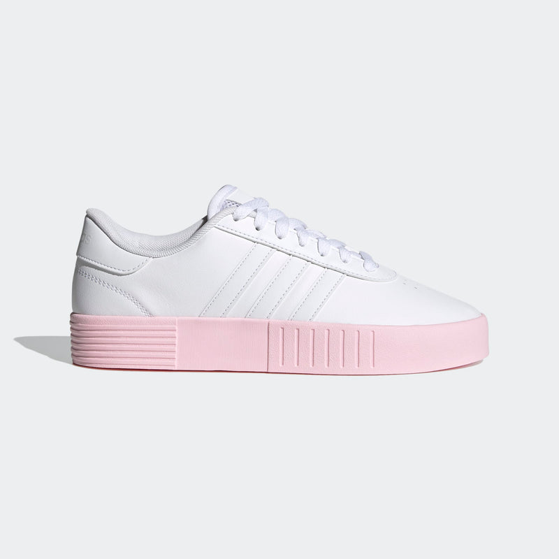 Tênis Adidas Court Bold Branco e Rosa Feminino