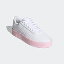 Tênis Adidas Court Bold Branco e Rosa Feminino